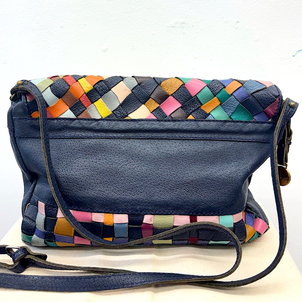 VINTAGE PIERO GUIDI Multicolor Woven Leather Purse Shoulder Bag - Picture 5 of 13